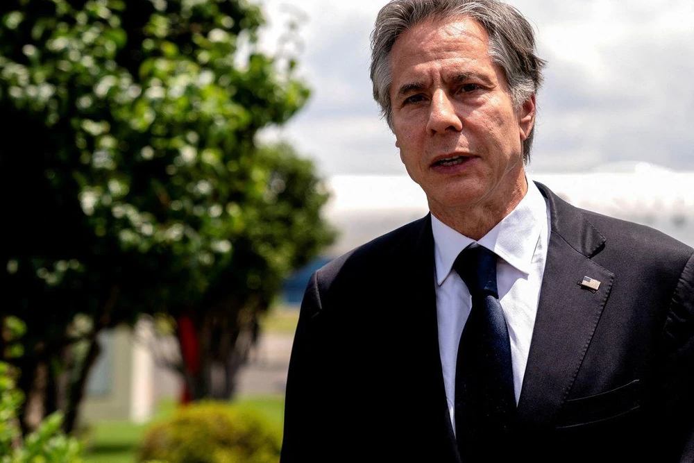 Ngoại trưởng Mỹ Antony Blinken phát biểu trước giới truyền thông tại thủ đô Tokyo, Nhật ngày 11-7. Ảnh: REUTERS