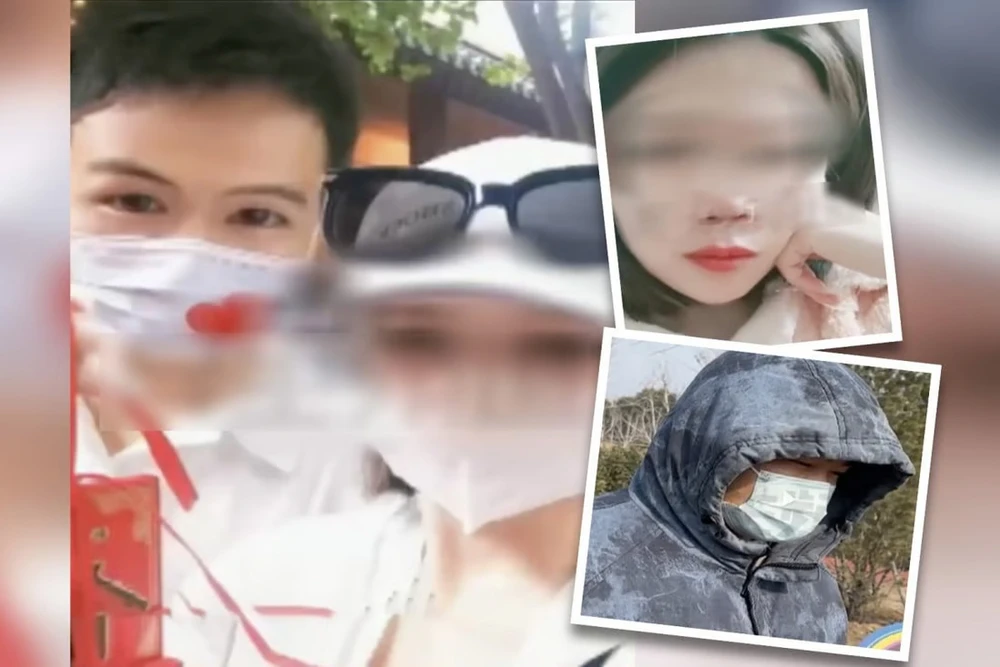 Guo chụp hình cùng bạn gái cũ của anh. Ảnh: SCMP