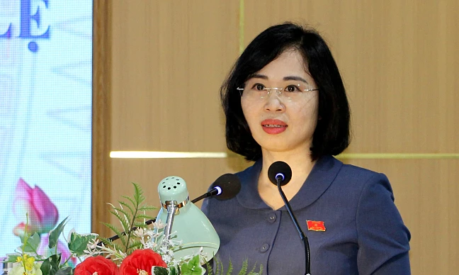 Bà Trịnh Thị Minh Thanh, Phó Bí thư Thường trực Tỉnh ủy Quảng Ninh được phân công điều hành Tỉnh ủy Quảng Ninh. Ảnh: QMG