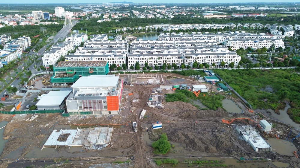 Toàn cảnh dự án trường quốc tế Singapore ở Hải Phòng bị xử phạt vì xây dựng không phép. Ảnh: NGỌC SƠN