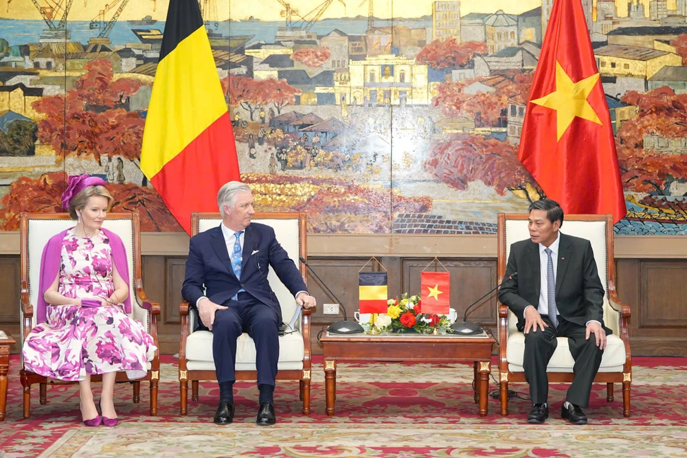 Nhà vua Vương quốc Bỉ Philippe và Hoàng hậu Mathilde cùng Đoàn công tác thăm và làm việc tại Hải Phòng. Ảnh: ĐT