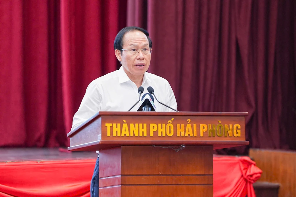 Bí thư Thành ủy Hải Phòng Lê Tiến Châu nói về về việc sáp nhập Hải Phòng và Hải Dương. Ảnh: ĐT