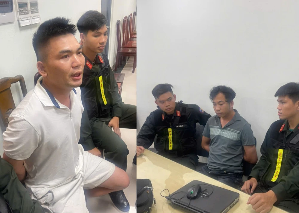 Hà Quang Sơn (trái) và Hoàng Văn Đông (phải)- 2 kẻ buôn ma túy bị công an Bắc Ninh bắt giữ và bàn giao lại cho công an tỉnh Quảng Ninh. Ảnh: CAQN