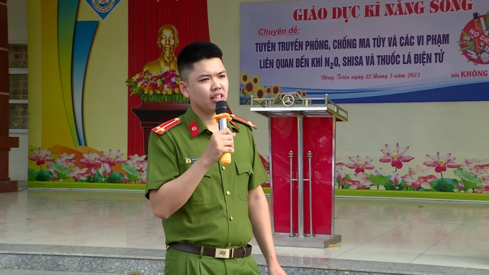 Thượng úy Nguyễn Đăng Khải hy sinh trong khi truy bắt nhóm mua bán, vận chuyển trái phép chất ma túy tối hôm qua 17-4. Ảnh: CAQN