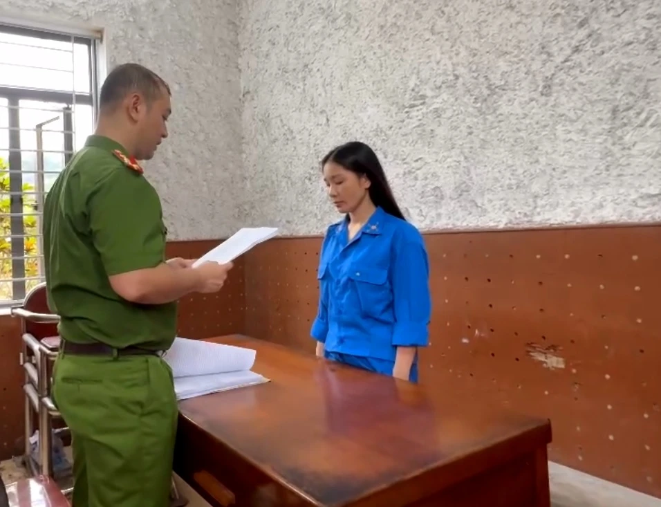 Phạm Thị Vân Anh bị khởi tố về tội vận chuyển trái phép hàng hóa qua biên giới. Ảnh: CAQN