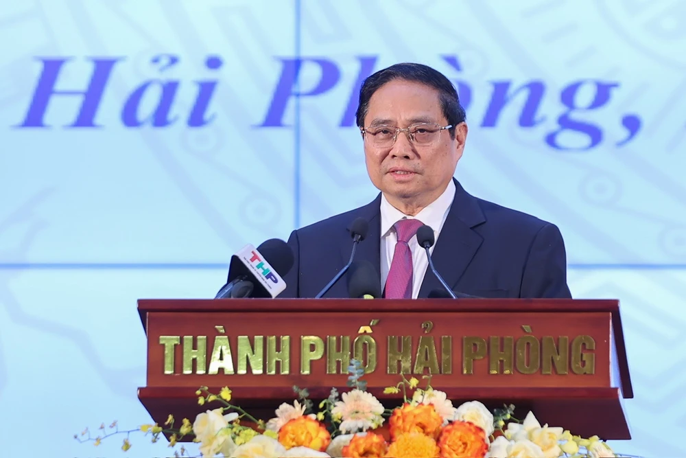 Thủ tướng Phạm Minh Chính phát biểu tại Lễ công bố các Nghị quyết, Quyết định của Trung ương về việc hợp nhất tỉnh Hải Dương và TP Hải Phòng