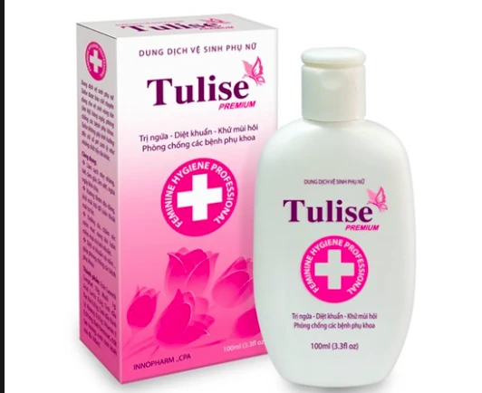 Sản phẩm mỹ phẩm Dung dịch vệ sinh phụ nữ Tulise 100ml bị đình chỉ, thu hồi. Ảnh: KM