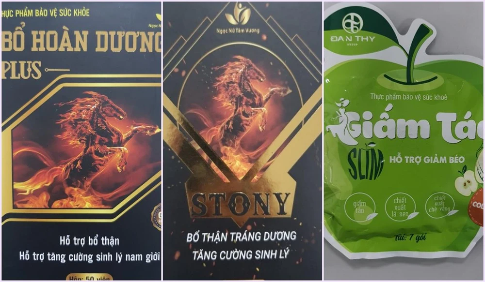 Ba sản phẩm trên không bảo đảm an toàn thực phẩm. Ảnh: NL