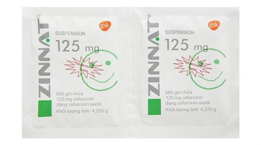 Thuốc cốm pha Zinnat Suspension 125mg là kháng sinh thuộc nhóm thuốc trị ký sinh trùng, chống nhiễm khuẩn. Ảnh: MH