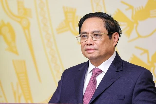 Thủ tướng Chính phủ Phạm Minh Chính chủ trì Hội nghị "Phát triển thị trường khoa học và công nghệ đồng bộ, hiệu quả, hiện đại và hội nhập". Ảnh VGP.