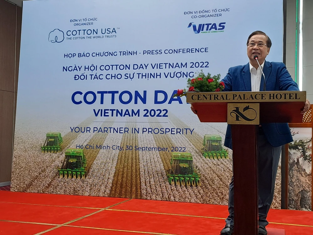 Ông Vũ Đức Giang, chủ tịch Hiệp hội dệt may Việt Nam. ẢNH: THU HÀ