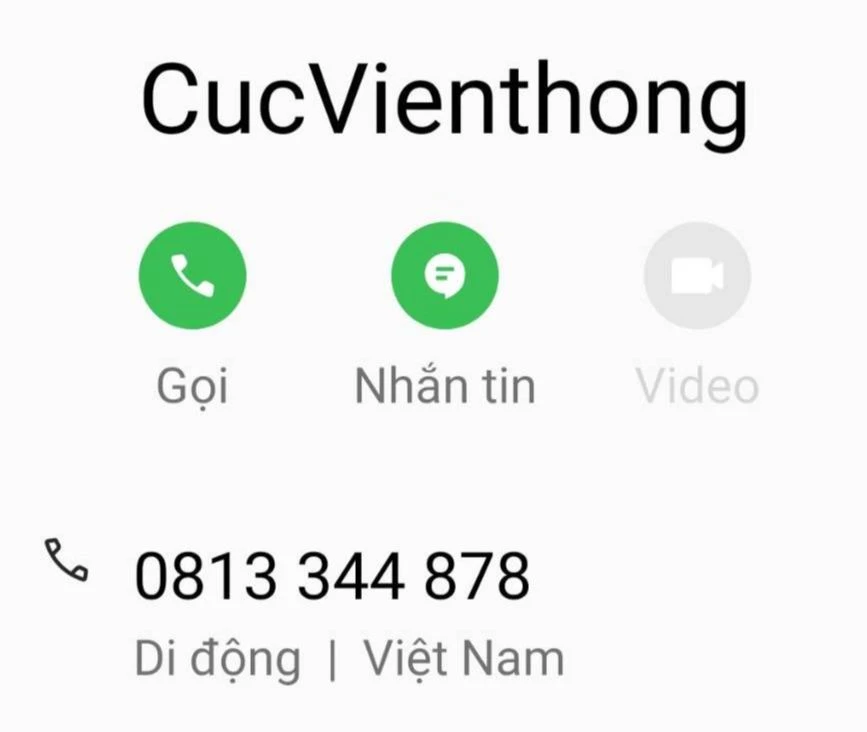 Một số điện thoại mạo danh Cục Viễn Thông. Ảnh TH