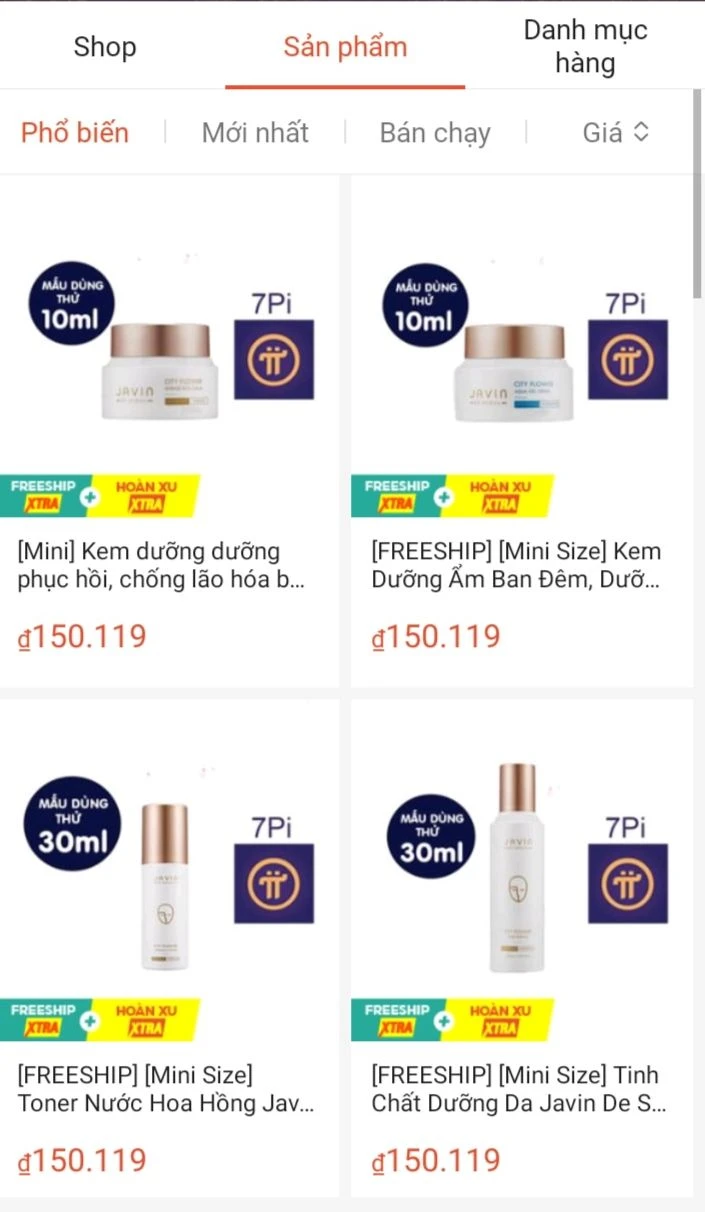 Một gian hàng trên sàn TMĐT Shopee cho phép thanh toán bằng Pi, hiện gian hàng này đã bị khóa. Ảnh: T.H Một gian hàng trên sàn TMĐT Shopee cho phép thanh toán bằng Pi, hiện gian hàng này đã bị khóa. Ảnh: T.H