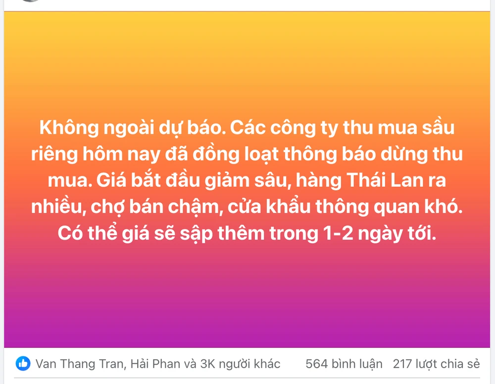 thu mua sầu riêng
