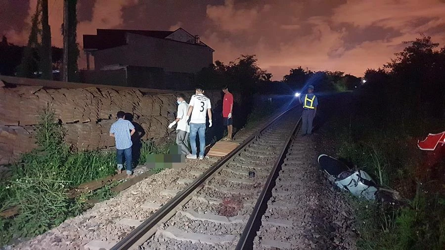 Hiện trường vụ tai nạn. Ảnh PĐ