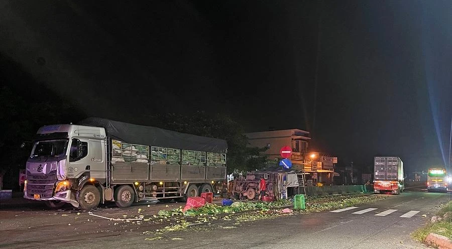 Hiện trường vụ tai nạn. Ảnh: PS