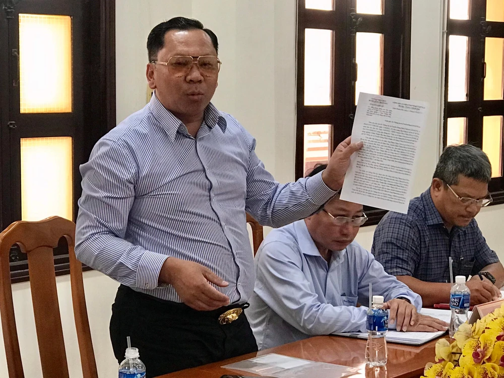 Ông Cao Thành Đức Trung, đại diện ca sỹ Ngọc Sơn tại cuộc họp. Ảnh: NT