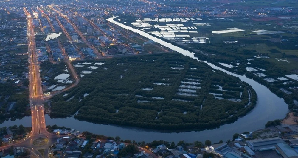 Công viên Hùng Vương (Phú Hài) nhìn từ trên cao.