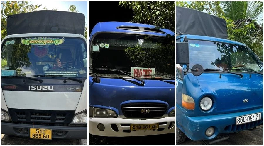 Các phương tiện do lái xe dương tính với ma túy điều khiển bị tạm giữ. Ảnh PĐ