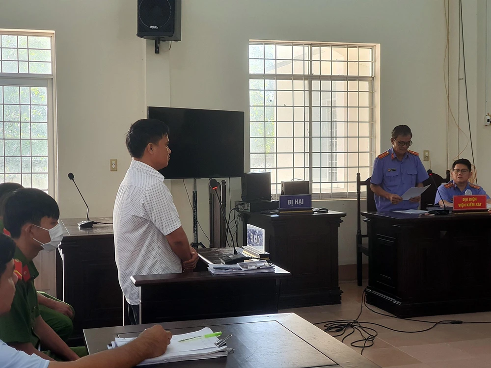 Bị cáo Lê Tiến Danh tại phiên tòa. Ảnh: PĐ