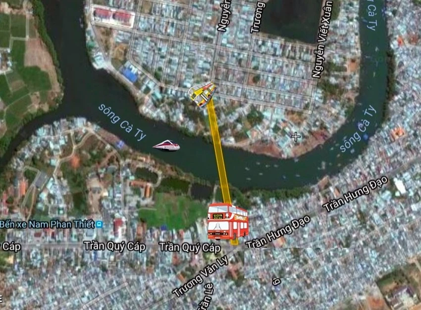 Địa điểm xây cầu Văn Thánh bắc qua sông Cà Ty.