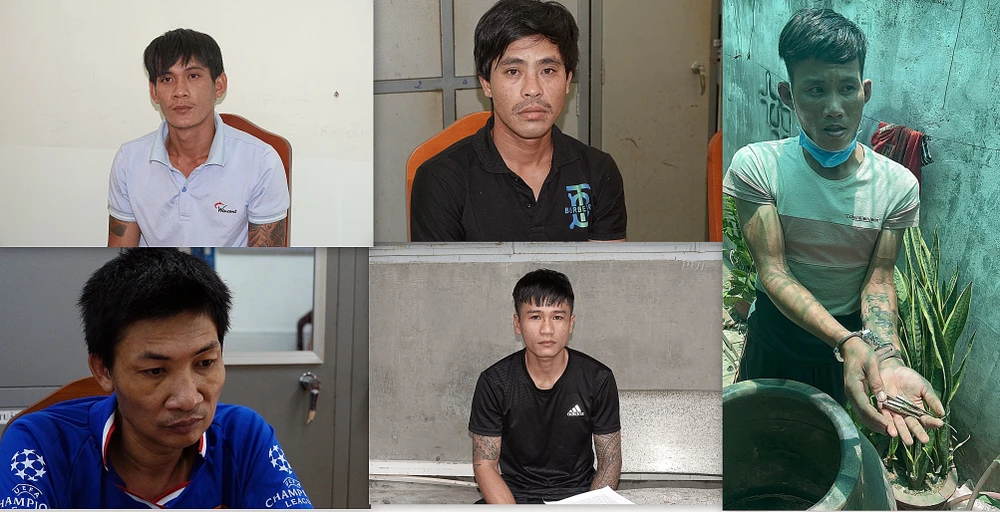 Năm bị can trong đường dây, trộm cắp xe máy vừa bị khởi tố, bắt giam. Ảnh: NY