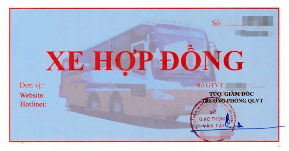 phù hiệu xe hợp đồng