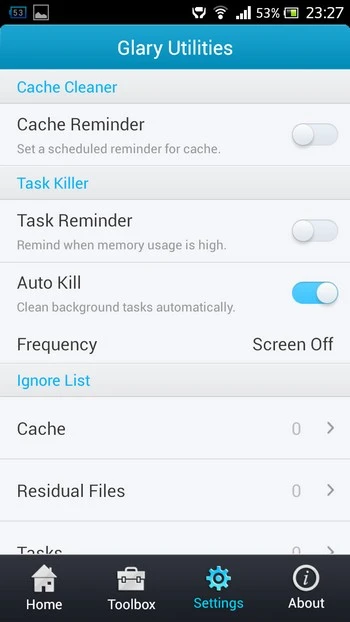 Giao diện chức năng “Task” của Glary Utilities