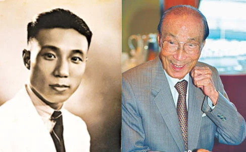 Thiệu Dật Phu khi còn trẻ (trái) và lúc già