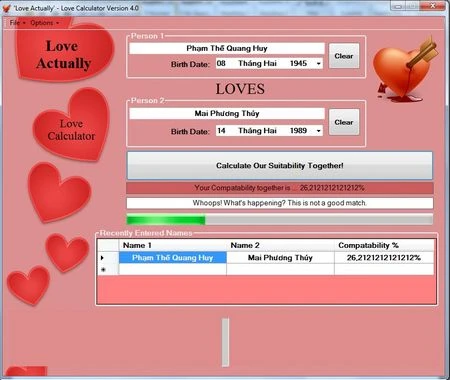 Những phần mềm hài hước giúp “đo” chỉ số tình yêu