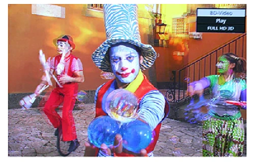 Hiện tượng bóng ma (crosstalk) xuất hiện khi nếu đeo kính, lẽ ra chỉ nhìn thấy một thì người xem vẫn thấy cả hai hình ảnh chồng nhau – chẳng hạn trong ảnh là tay vịn thang bên phải. Ảnh: Sarah Tew/CBS Interactive. uhd3d2-6529-1392630266.jpg