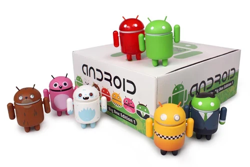 Designer Irina Blok created the green robot while at Google in 2007, inspired by the male and female pictograms found on bathroom doors.