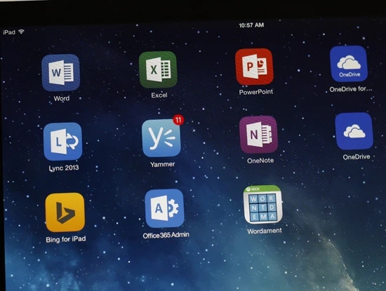 Office trên iPad bao gồm các ứng dụng Word, Excel, PowerPoint.