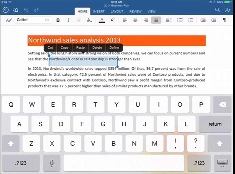 Microsoft Office cho iPad
