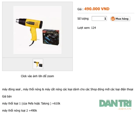 Một thiết bị giúp đóng Seal được chào bán với giá 490,000 đồng