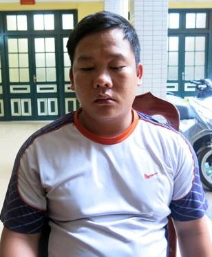 Đối tượng Linh tại cơ quan công an.