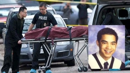 Cảnh sát đưa các thi thể đi và đã bắt được nghi phạm (ảnh nhỏ)