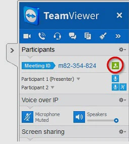 Sau khi đã mở buổi họp trên TeamViewer 9, mời thêm người tham gia họp bằng cách nhấp nút được khoanh đỏ như trong hình. 3 2-Huong-dan-su-dung-TeamViewer-9-Hoi-nghi.jpg