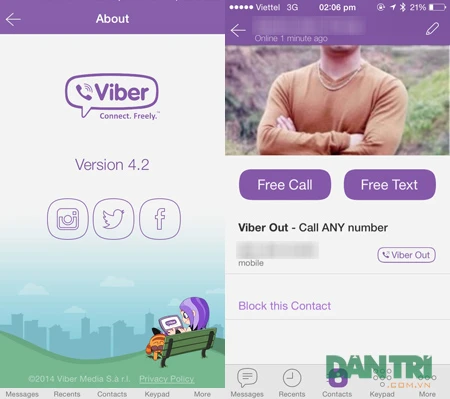 Phiên bản cập nhật mới có thêm tính năng Block contact.