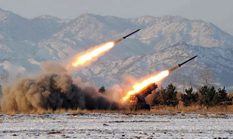 Một cuộc tập trận của quân đội Triều Tiên.