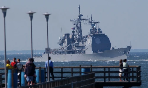 Mỹ điều thêm tàu chiến tới Biển Đen ảnh 1 Tàu tuần dương tên lửa dẫn đường Vella Gulf. Ảnh: Reuters.