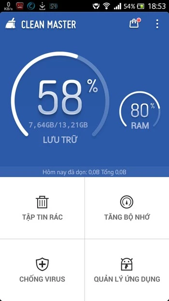Clean Master được đánh giá là ứng dụng dọn dẹp Android hàng đầu hiện nay