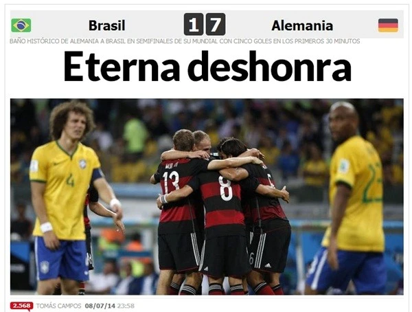 Báo chí thế giới sốc nặng trước thảm bại của Brazil ảnh 7