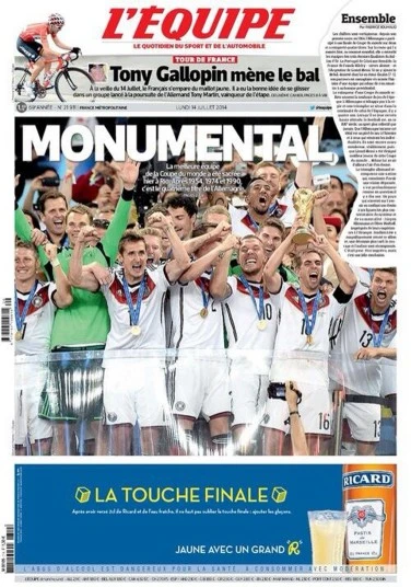 l'Equipe ca ngợi chiến thắng vĩ đại của