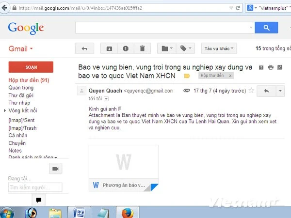 Lợi dụng căng thẳng ở Biển Đông để gửi email phát tán virus ảnh 1
