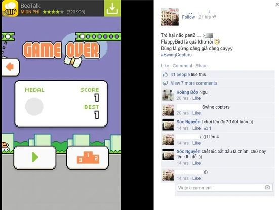 “Trò hại não part 2” là biệt danh được đặt cho Swing Copters, nối tiếp Flappy Bird. A9-Swing-Copters-Flappy-Bird-Nguyen-Ha-Dong.jpg