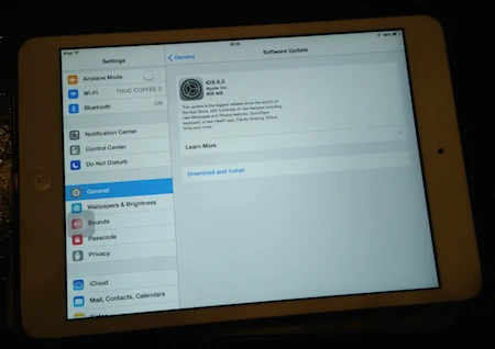 iPad mini và bản cập nhật iOS 8