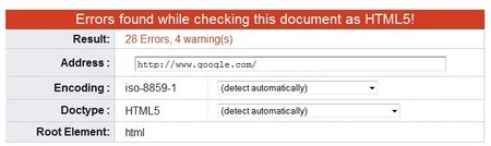 Trang chủ của Google đến nay vẫn còn tồn tại một vài lỗi HTML