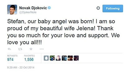 Novak Djokovic hạnh phúc đón con trai đầu lòng ảnh 2