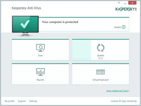 Giao diện mới trên Kaspersky Antivirus 2015 được thiết kế đơn giản và rõ ràng hơn